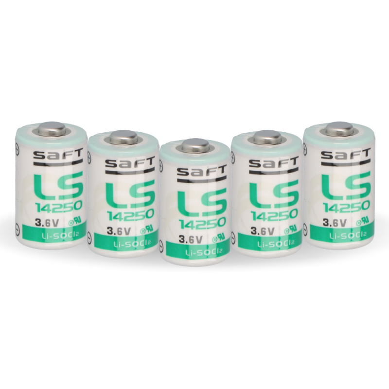 5x Saft Lithium 3,6V Batterie LS 14250 - 1/2 AA - LS14250 Li-SOCl2 von Saft
