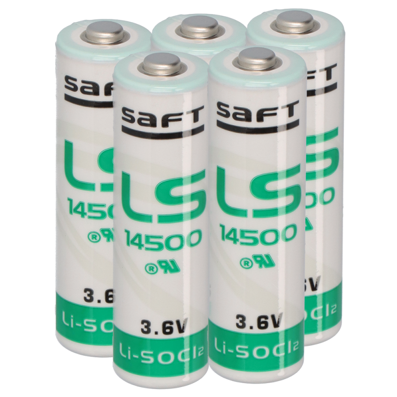 5x Saft Lithium 3,6V Batterie LS14500 AA - Zelle von Saft