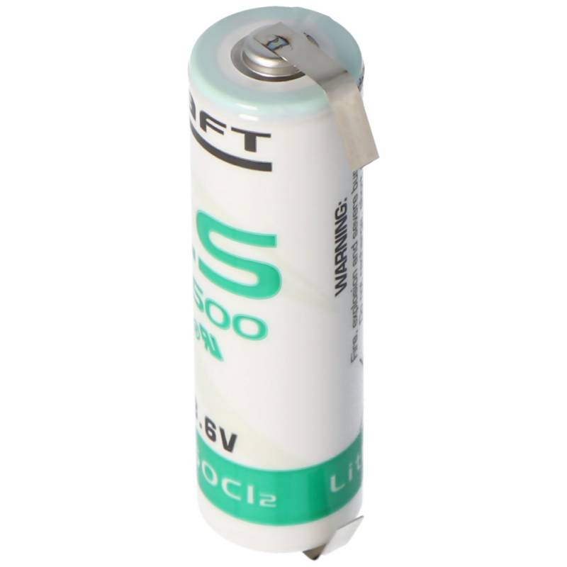 SAFT LS14500CNR Lithium Batterie mit U-Form Lötfahnen von Saft
