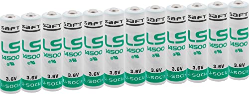 Saft LS 14500 3,6 V Lithium Pack mit 12 Stück, Weiß von Saft