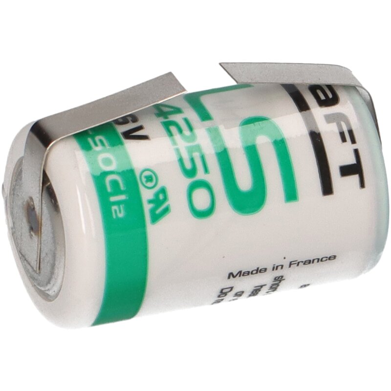 Saft Lithium 3,6V Batterie LS 14250 1/2AA - Zelle LF in U-Form von Saft