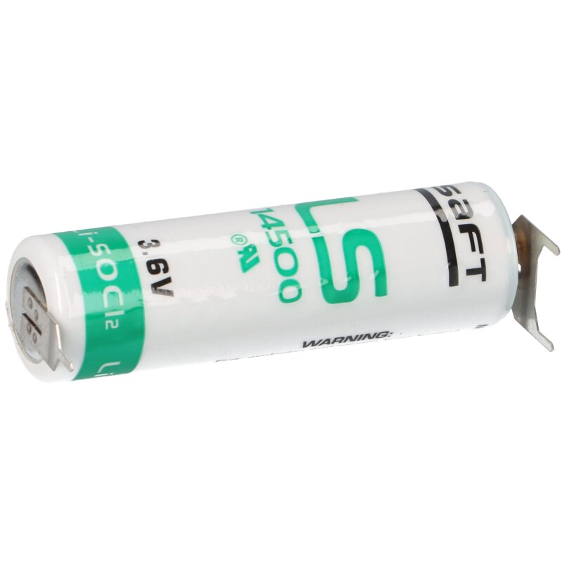 Saft Lithium 3,6V Batterie LS14500-3PF AA - pin ++/- von Saft
