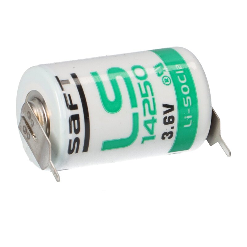 Saft Lithium 3,6V LS14250-2PF Batterie 1/2AA Zelle pin +/- von Saft