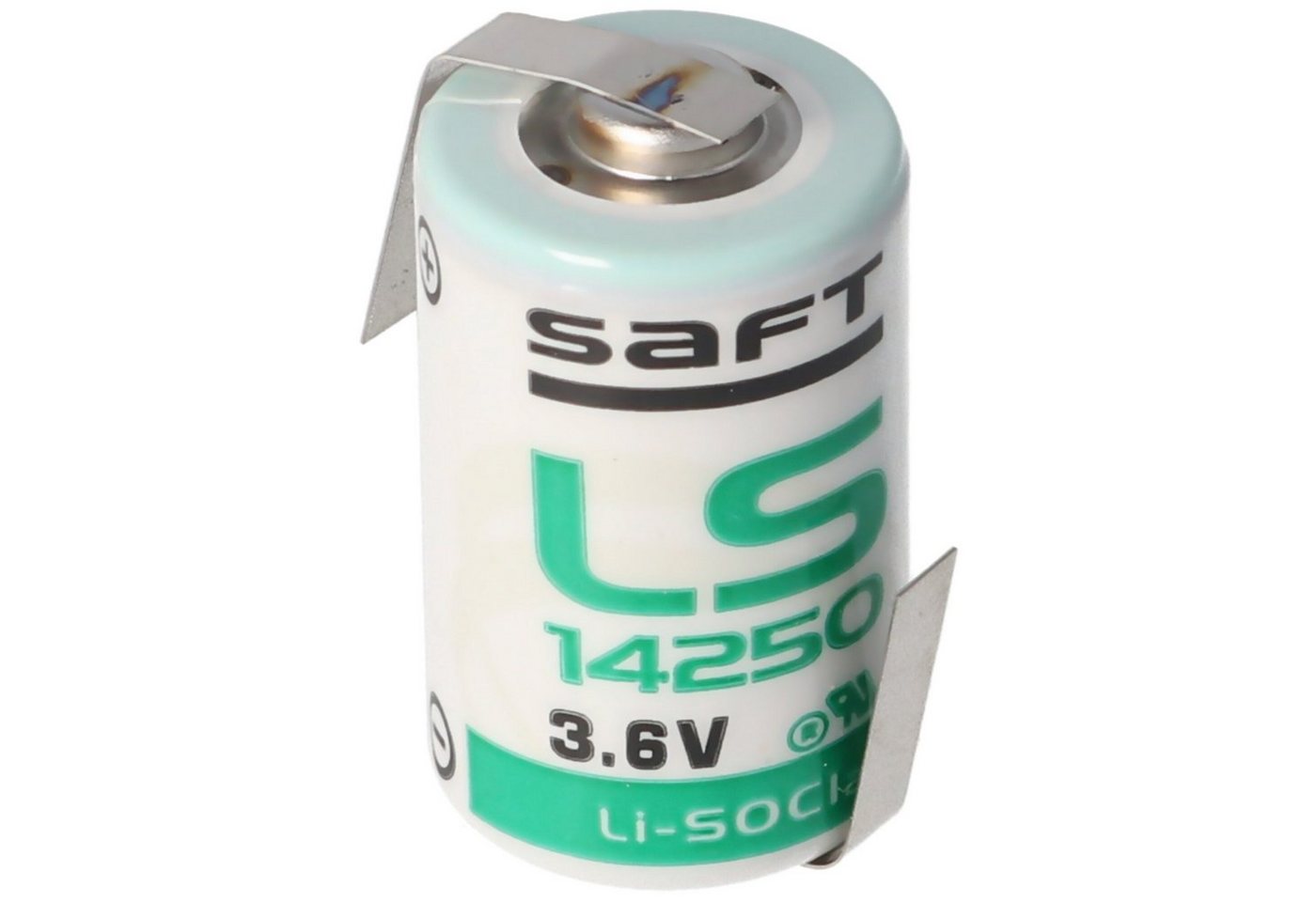 Saft SAFT LS14250CNR Lithium Batterie, Size 1/2 AA, Lötfahnen Z-Form Batterie, (3,6 V) von Saft