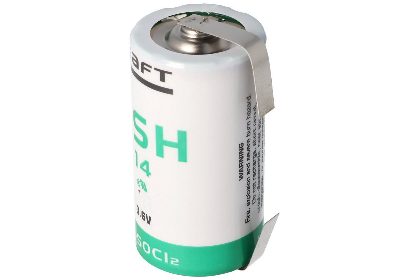 Saft SAFT LSH 14 Lithium Batterie 3.6V Primary mit Lötfahne U-Form Batterie, (3,6 V) von Saft