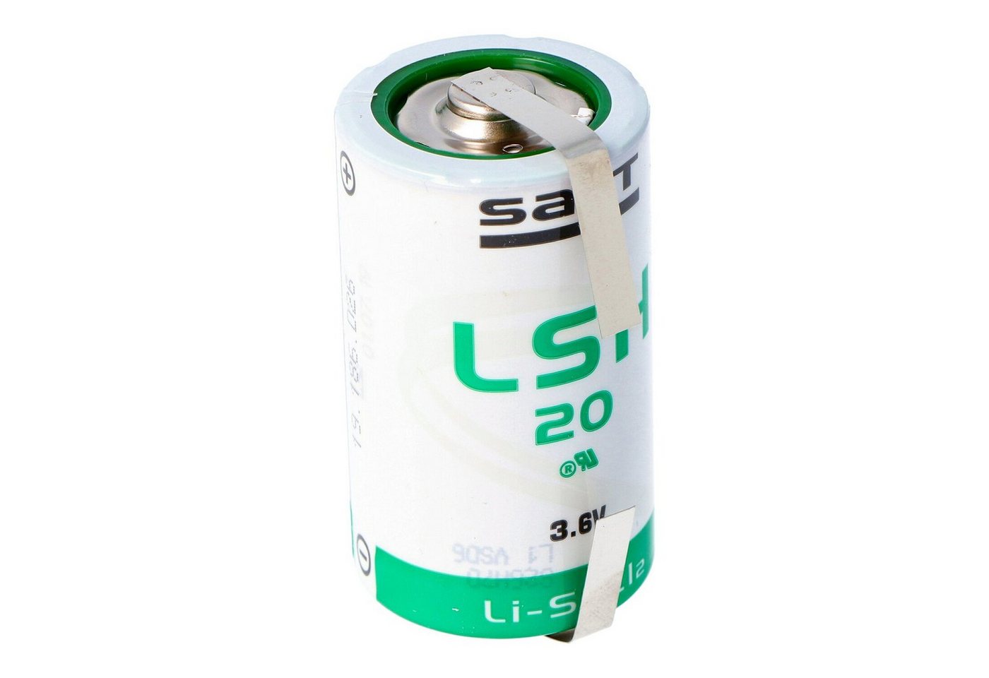 Saft SAFT LSH 20 Lithium Batterie 3.6V Primary LSH20 mit U-Lötfahnen Batterie, (3,6 V) von Saft