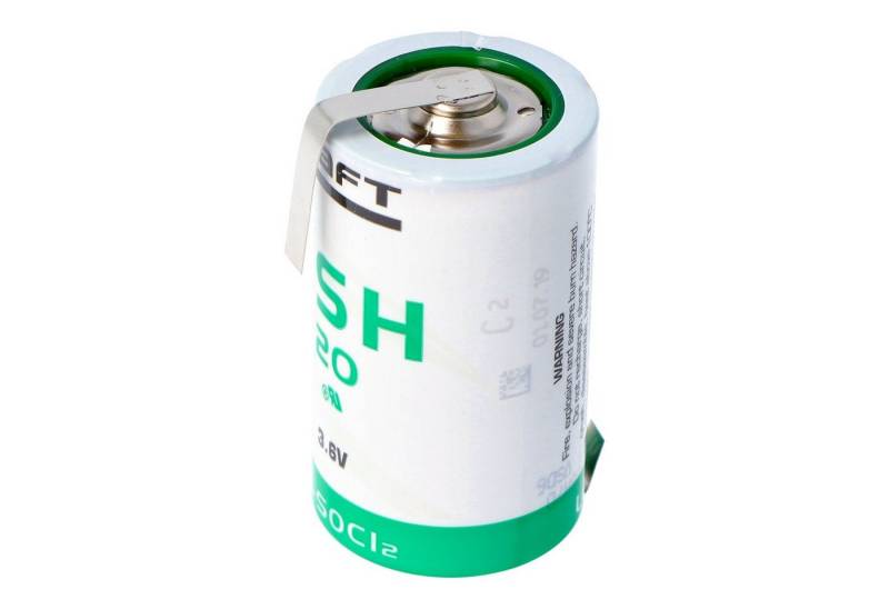 Saft SAFT LSH 20 Lithium Batterie 3.6V Primary LSH20 mit Z-Lötfahnen Batterie, (3,6 V) von Saft