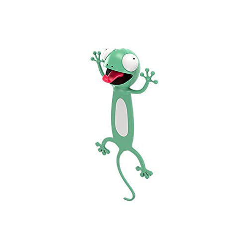 3D-Tier-Lesezeichen mit Cartoon-Seiten-Clip, lustiges Stereo-Lesezeichen für Kinder, niedliche Taschenfüller, Geburtstagsgeschenk, Gecko von SagaSave