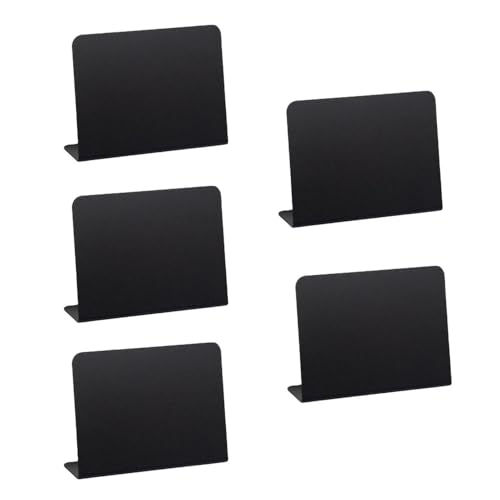 5 Stück Mini Kreidetafeln zum Beschriften, 100 mmx75 mm L-förmige Preisschilder Aufsteller Buffet Schilder Tischplatte für Buffet, Hochzeit, Party (Schwarz) von SagaSave