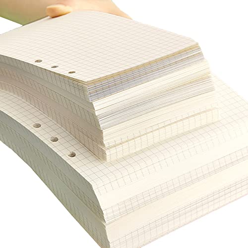 A6-Nachfüllblockpapier, 800 Seiten/400 Blatt, 6 gestanzte Löcher, Einlage, liniertes Papier, Terminplaner-Einlagen, Nachfüllungen für Notizen, Meetings, Reiseaufzeichnungen (Gitter) von SagaSave