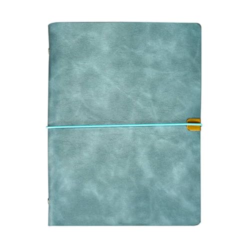 SagaSave Leder Notizbuch, A5 / A6 / B5 Schreib-Notizbuch 9 Löchern Nachfüllbares Tagebuch Reisetagebuch 100 Seiten zum Schreiben und Zeichnen, Hellblau von SagaSave