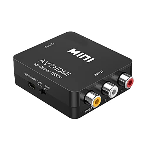 RCA auf HDMI, 1080P AV auf HDMI Konverter Composite CVBS AV auf HDMI Video Audio Konverter Adapter für PC Laptop Mini Xbox PS2 PS3 TV STB VHS VCR Kamera DVD von SagaSave