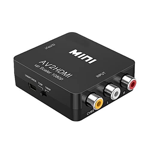 SagaSave RCA auf HDMI, 1080P AV auf HDMI Konverter, Adapter für PC, Laptop, Mini Xbox, PS2, PS3, TV, STB, VHS, VCR, Kamera, DVD von SagaSave