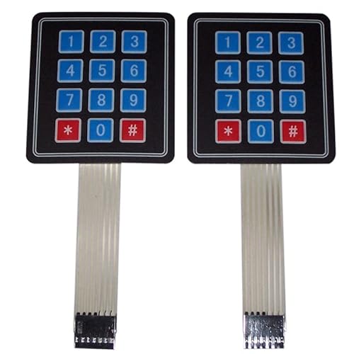 SagaSave 3 x 4 Matrix Array Membran Tastatur, Professionelle 12 Tasten Module Switch Keypad - 2 Stück von SagaSave