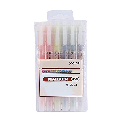 Textmarker Stifte Dual Tip Bright Assorted Colours for Office Student School, 6 Stück von SagaSave