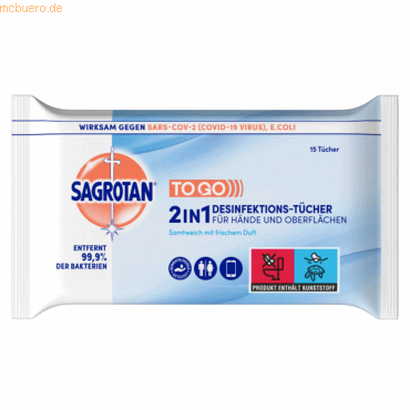 Sagrotan Desinfektions-Tücher 3025706 15 Stück Sagrotan Desinfektions-Tücher 3025706 15 Stück von Sagrotan