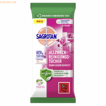 Sagrotan Reinigungstuch 3256955 Blütenfrisch/Grüner Apfel 60 Stück Sagrotan Reinigungstuch 3256955 Blütenfrisch/Grüner Apfel 60 Stück von Sagrotan