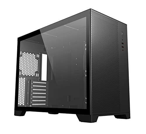 SaharaGaming P480MB RGB ATX PC Gehäuse (Mesh Metall, Kabelmanagement, einfacher Zugriff) schwarz von SaharaGaming