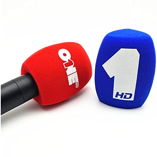 2 Packungen beflockte Mikrofon-Schaumstoff-Windschutzscheibe, individuelles Logo für Handinterview-Mikrofonabdeckungen, 40 mm Öffnung, für Universal-Mikrofone, Rot 2 Packungen beflockte Mikrofon-Schaumstoff-Windschutzscheibe, individuelles Logo für Handinterview-Mikrofonabdeckungen, 40 mm Öffnung, für Universal-Mikrofone, Rot von Saidbuds