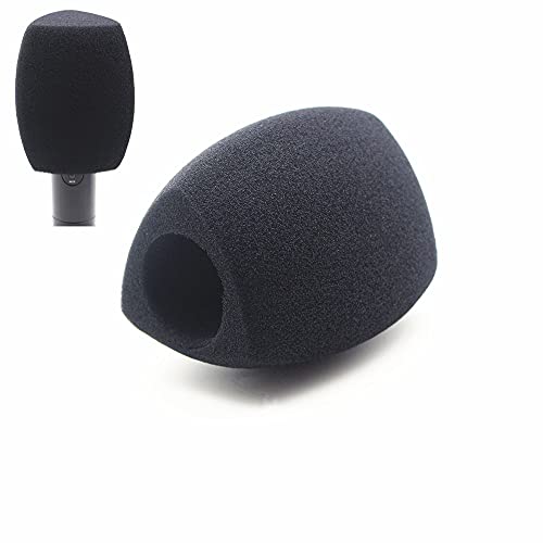 Mic Foam Windschutzscheiben Große Mic Foam Abdeckung Schwamm Windschutzscheibe für Handheld Interview Mikrofone schwarz von Saidbuds
