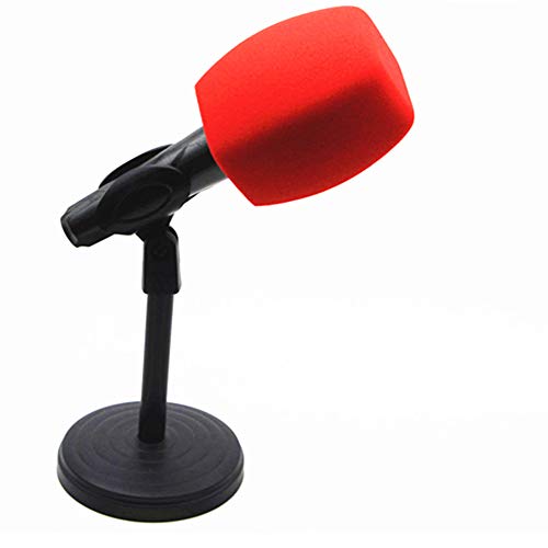 Saidbuds Schaumstoff-Mikrofon-Abdeckung, Handmikrofon, Windschutzscheibe, große Schaumstoff-Windschutzscheiben, Pop-Filter für Broadcast-Mikrofon, Interview-Mikrofone (rot) von Saidbuds