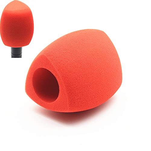 Schaumstoff-Mikrofon-Abdeckung, Handmikrofon-Windschutz, große Mikrofon-Schaumstoff-Windschutz, Pop-Filter für Handmikrofone, Interview-Mikrofone (rot) von Saidbuds