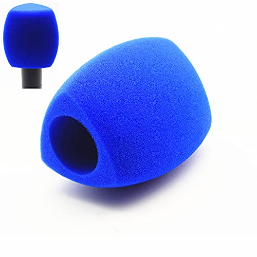 Schaumstoff-Mikrofon-Abdeckung, Handmikrofon-Windschutz, großer Schaumstoff-Windschutz, Pop-Filter für Handmikrofone, Interview-Mikrofone (blau) von Saidbuds
