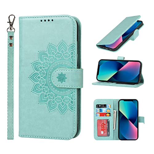 SailorTech Brieftasche Hülle für iPhone 13 Mini, Premium Leder Klappbare Reißverschluss Handyhülle mit Umhängeband Kartenfächer Standfunktion Schutzhülle Verstellbarer Umhängeriemen Hellgrün SailorTech Brieftasche Hülle für iPhone 13 Mini, Premium Leder Klappbare Reißverschluss Handyhülle mit Umhängeband Kartenfächer Standfunktion Schutzhülle Verstellbarer Umhängeriemen Hellgrün von SailorTech