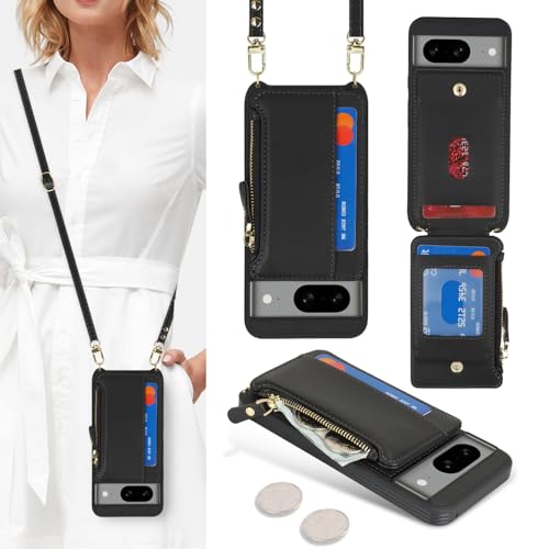 SailorTech Handyhülle für Google Pixel 8 Etui mit Kartenfach, Google Pixel 8 Hülle mit Verstellbarer Halskette, Google Pixel 8 Handytasche mit Reißverschluss Geldbörse-Schwarz SailorTech Handyhülle für Google Pixel 8 Etui mit Kartenfach, Google Pixel 8 Hülle mit Verstellbarer Halskette, Google Pixel 8 Handytasche mit Reißverschluss Geldbörse-Schwarz von SailorTech
