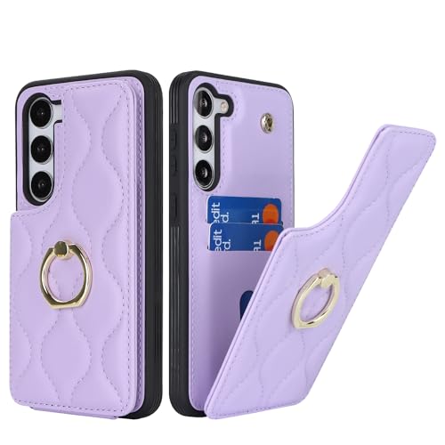 SailorTech Samsung Galaxy S23 Plus Hülle mit Kartenhalter für Frauen, Galaxy S23 Plus Handyhülle Ring-Ständer [Kartenfach] [Standfunktion] Modische Tasche für Samsung Galaxy S23 Plus-Violett von SailorTech