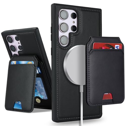 SailorTech Samsung Galaxy S23 Ultra Hülle mit Kartenhalter Magsafe, Galaxy S23 Ultra Handyhülle Brieftasche für Frauen Kompatibel Magsafe Wallet Abnehmbare 2-in-1 für Männer - Schwarz von SailorTech