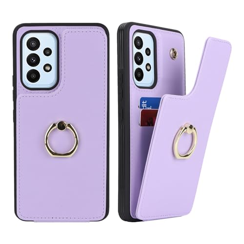 SailorTech für Samsung Galaxy A53 5G Handyhülle mit Kreditkartenhalter für Frauen, Samsung A53 5G Hülle Ring-Ständer Kartenschlitze Standfunktion Modische Tasche für Männer - Lila von SailorTech