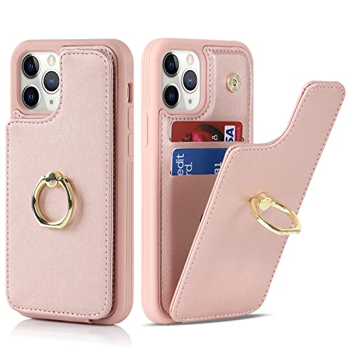 SailorTech für iPhone 11 Pro Max Handyhülle mit Kreditkartenhalter für Frauen, iPhone 11 Pro Max Hülle Ring-Ständer Kartenschlitze Standfunktion Modische Tasche für Männer - Roségold von SailorTech