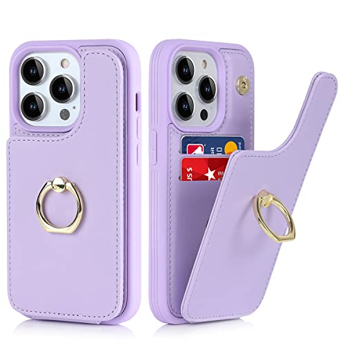 SailorTech für iPhone 15 Pro Handyhülle mit Kreditkartenhalter für Frauen, iPhone 15 Pro Hülle Ring-Ständer Kartenschlitze Standfunktion Modische Tasche für Männer - Lila SailorTech für iPhone 15 Pro Handyhülle mit Kreditkartenhalter für Frauen, iPhone 15 Pro Hülle Ring-Ständer Kartenschlitze Standfunktion Modische Tasche für Männer - Lila von SailorTech