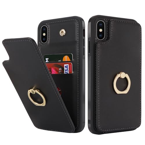 SailorTech für iPhone XS Max Handyhülle mit Kreditkartenhalter für Frauen, iPhone XS Max Hülle Ring-Ständer Kartenschlitze Standfunktion Modische Tasche für Männer - Schwarz SailorTech für iPhone XS Max Handyhülle mit Kreditkartenhalter für Frauen, iPhone XS Max Hülle Ring-Ständer Kartenschlitze Standfunktion Modische Tasche für Männer - Schwarz von SailorTech