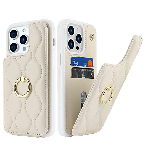 SailorTech iPhone 14 Pro Hülle Mit Kartenhalter, Ring-Ständer, Kartenfach Und Standfunktion Für Frauen, Niedliche Und Modische Handytasche - Beige SailorTech iPhone 14 Pro Hülle Mit Kartenhalter, Ring-Ständer, Kartenfach Und Standfunktion Für Frauen, Niedliche Und Modische Handytasche - Beige von SailorTech