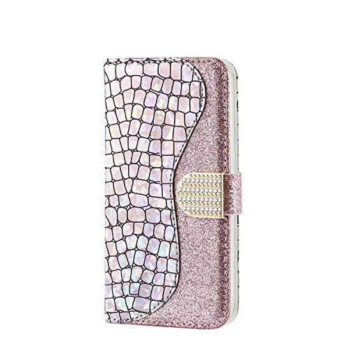 Hülle für Samsung S22 Ultra 5G, Samsung Galaxy S22 Ultra 5G Flip Case Glitzer Diamanten Stoßfest PU Leder Wallet Phone Cover für Mädchen Frauen mit Kartenhalter, Magnetverschluss, Kickstand, Silber von Sailwy