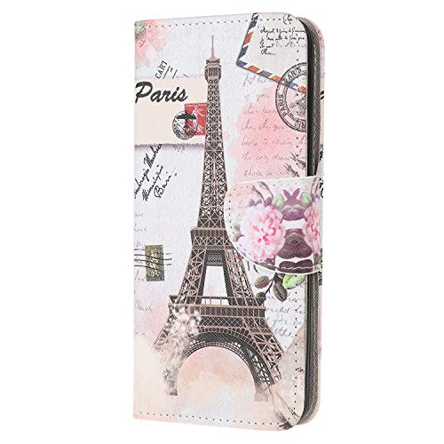 Samsung Galaxy A23 5G Hülle, Slim Fit PU Leder Stand View Wallet Flip Phone Cover mit Magnetverschluss Kartenhalter TPU Bumper Stoßfeste Schale Schutzhülle für Samsung A23 5G Eiffelturm von Sailwy