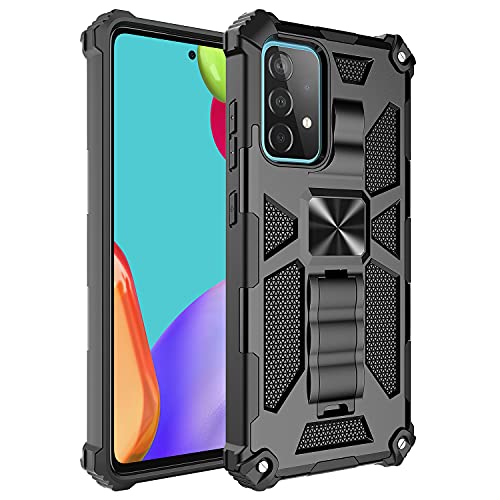 Samsung Galaxy A52 5G/4G Hülle Halter Military Grade Protective Hybrid Hard PC Soft TPU Magnetic Kickstand Shockproof Tough Armor Hard Handy Cover mit Samsung Galaxy A52, Schwarz von Sailwy