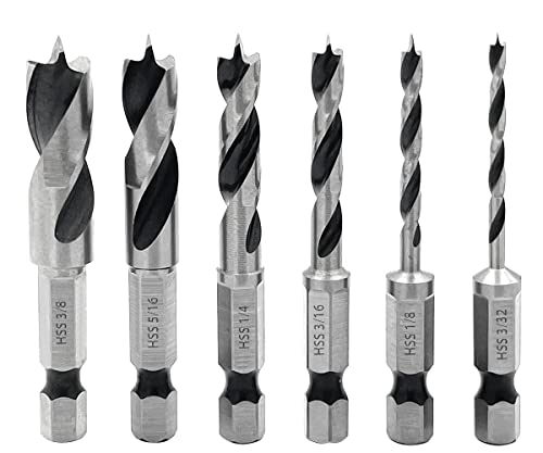 Saipor 6 Stück Stubby Bohrer Set 1/4 Zoll Sechskantschaft Kurzer Bohrer Holzspiralbohrer HSS 4241 Schnellwechsel-Bit-Set Holzbohrer Bohrwerkzeug für Rechtwinklige Bohrer, Einsatz in engen Räumen Saipor 6 Stück Stubby Bohrer Set 1/4 Zoll Sechskantschaft Kurzer Bohrer Holzspiralbohrer HSS 4241 Schnellwechsel-Bit-Set Holzbohrer Bohrwerkzeug für Rechtwinklige Bohrer, Einsatz in engen Räumen von Saipor
