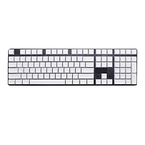 108Keys PBT-Tastenkappe, OEM-XDA-Profil, keine Gravur, leere Tastenabdeckung, einzigartige Charakter-Taste, Taste für mechanische Tastatur, weiße Tastenkappen von Saiyana