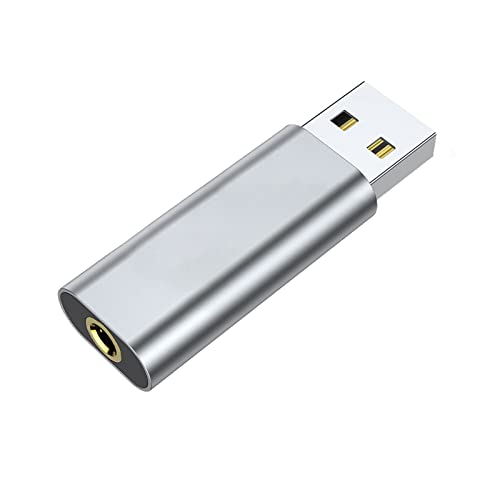 Externe USB-auf-USB-Soundkarte, 3,5-mm-Adapter, 2-in-1, USB-A auf AUX, TRRS-Kopfhörer-Adapter, Mikrofon, USB-zu-Adapter, Gaming von Saiyana