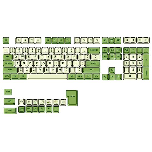 PBT-Tastenkappen, XDA-Profil, personalisierbar, Matcha-Englisch, 125 Stück, für Gaming, mechanische Tastatur für MX-Switches, DIY, Matcha-Grün, Grasgrün, farbstoffsublimierte Tastenkappen von Saiyana