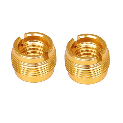 Saiyana Mikrofonständer-Adapter, 3/8-Zoll-Buchse auf 5/8-Zoll-Stecker, goldenes Aluminium, Mikrofon-Adapter, 2 Stück von Saiyana