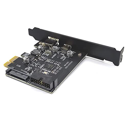 Saiyana PCI-Express 19-poliger auf USB-Typ-C-Frontplatten-Adapter mit Schallwand, Combo USB 3.0, PCI-E X1 Hub für PC, Desktop, Laufwerksschacht, Front-Panel-Hub, PC Saiyana PCI-Express 19-poliger auf USB-Typ-C-Frontplatten-Adapter mit Schallwand, Combo USB 3.0, PCI-E X1 Hub für PC, Desktop, Laufwerksschacht, Front-Panel-Hub, PC von Saiyana