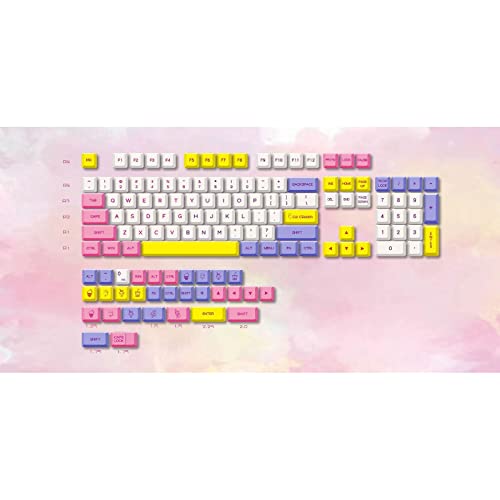 Saiyana Tastatur, 135 Tasten/Set, Eiscreme für Tastenkappen für MX mechanische Tastatur, PBT Dye, Subbed Keycap XDA Profil von Saiyana