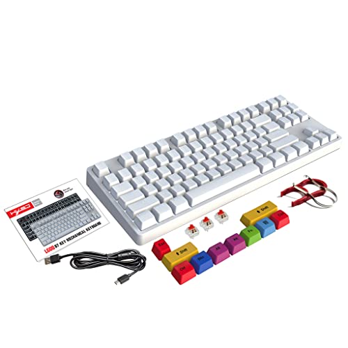 Saiyana Tastatur, 87 Tasten, Computer-Tastatur für E-Sport, Spiele, Büro, USB-Tastatur mit Schaft, mechanischer Schaft von Saiyana
