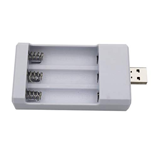 USB-Stecker-Ladegerät, kompakt, 3 Steckplätze, 5 V/2 A, für wiederaufladbare Ni-Cd AA/AAA1,2 V, tragbar (ohne Batterie), 18650 Ladegerät von Saiyana