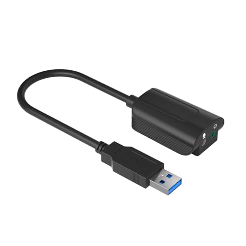 USB7.1 Soundkarte Externe unabhängige Soundkarte USB 3.0 auf 3,5 mm Ausgang Mikrofon Eingang Adapter USB 3.0 auf 3,5 mm Ausgang Konverter USB Mikrofon Adapter von Saiyana