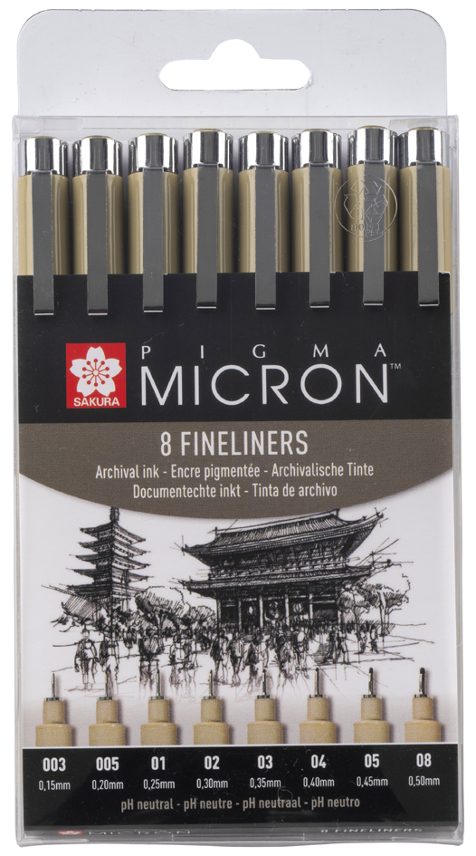 SAKURA Fineliner PIGMA MICRON, 8er Etui, schwarz SAKURA Fineliner PIGMA MICRON, 8er Etui, schwarz von Sakura